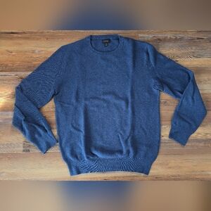 J. Crew Men's Cotton Crewneck Sweater In Garter Stitch (Heather Nightfall)